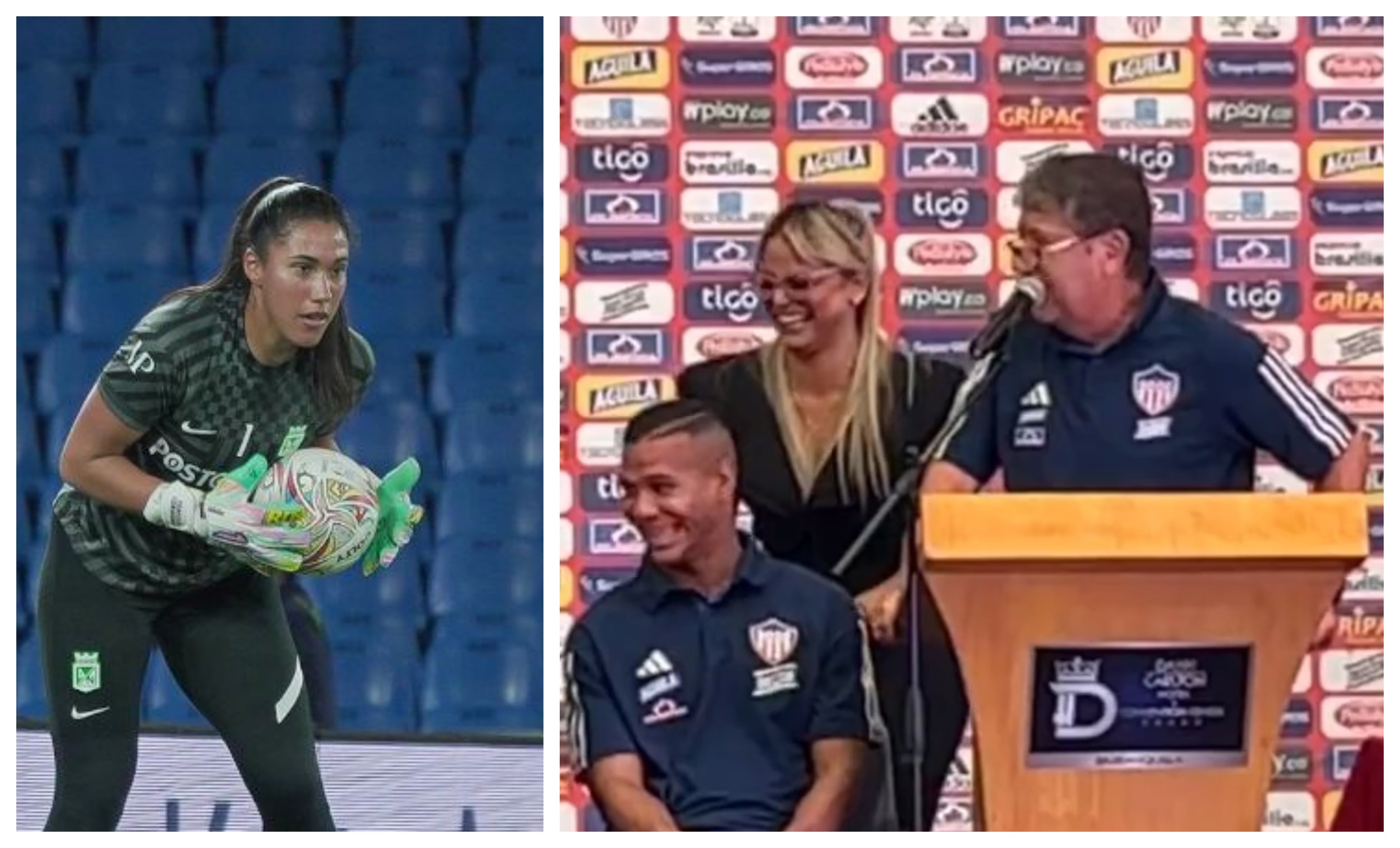 Vanessa Córdoba rechazó el chiste de Bolillo Gómez en plena conferencia de prensa.