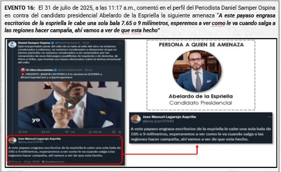 Amenazas contra el presidente electo Abelardo De La Espriella.