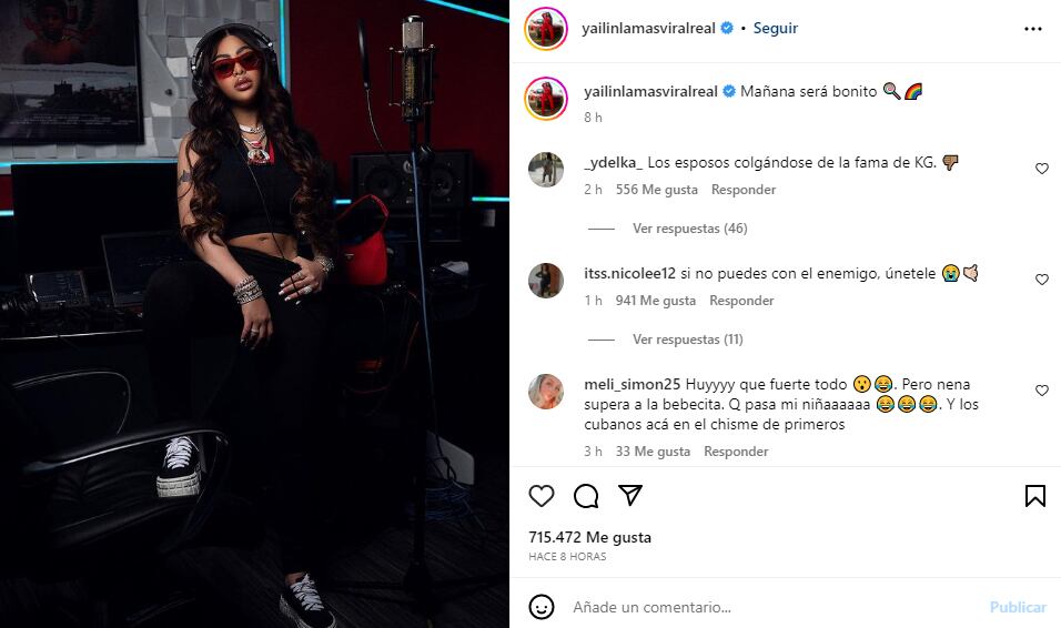 Yailin, experaje de Anuel, pone frase de Karol G