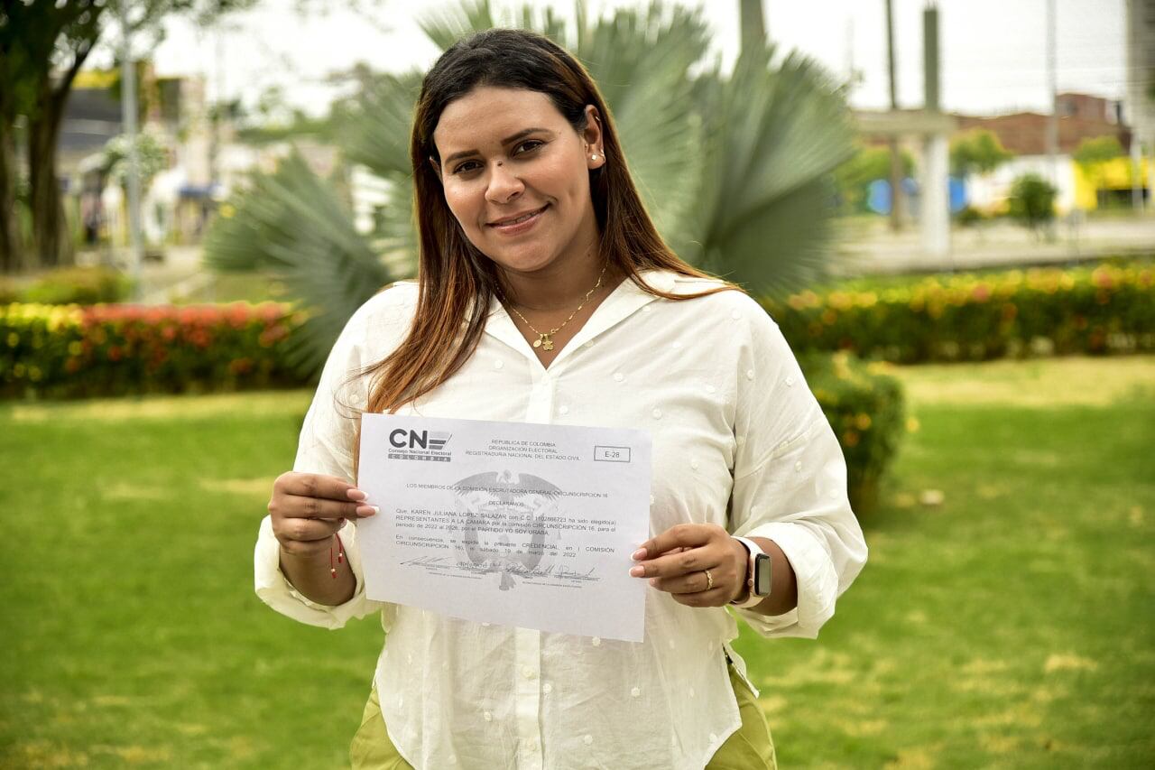 Karen López, representante a la Cámara por las curules de paz del Urabá antioqueño. Foto: Prensa Karen López