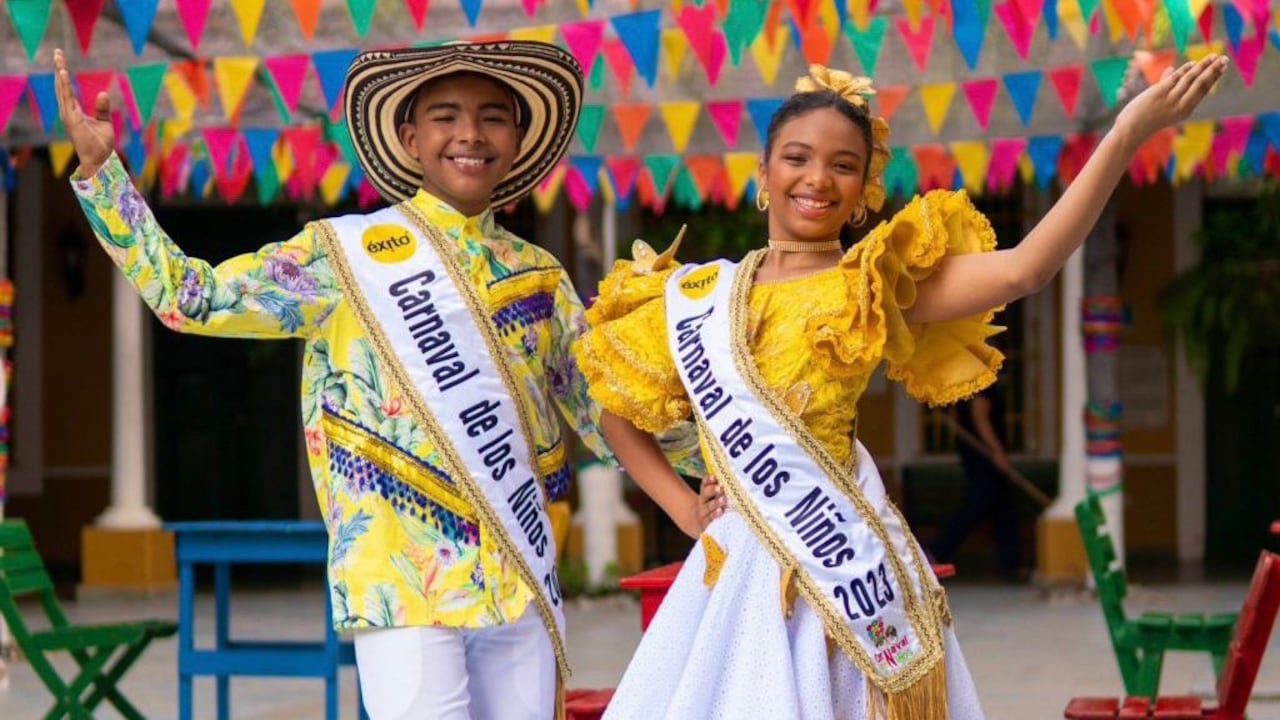 Reyes del carnaval de los niños Tahiana Rentería y Diego Andrés Chelia.