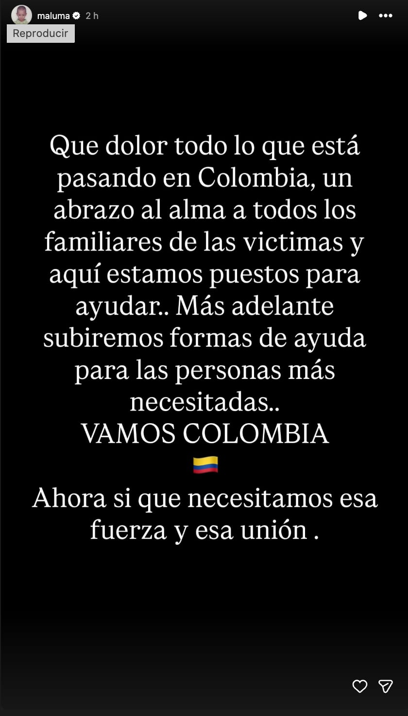 Maluma habló por terremoto en Colombia, y aseguró que publicará formas de ayuda.