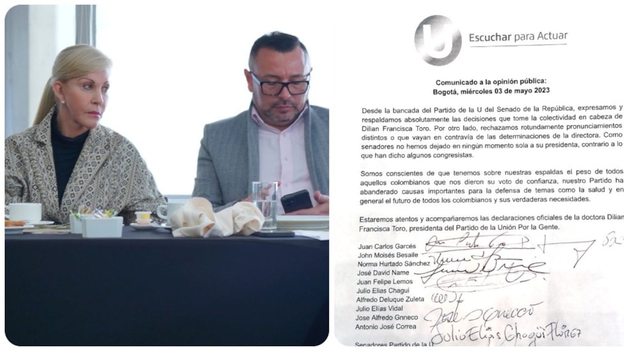 Dilian Francisca Toro y el documento de respaldo de la bancada de La U.