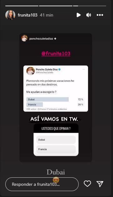 Poncho Zuleta quiere invitar a su novia a Dubaí o Francia