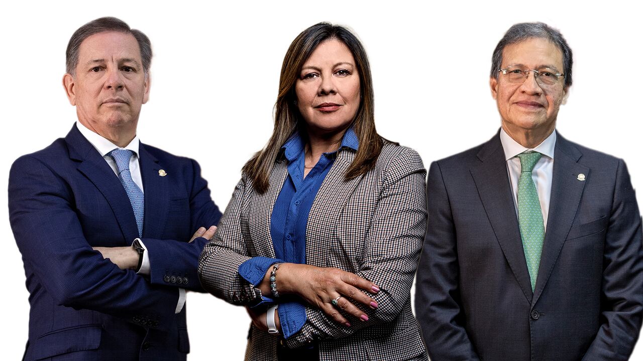 Presidente de la Corte Suprema, Octavio Augusto Tejeiro; fiscal Luz Adriana Camargo y presidente del Consejo de Estado, Luis Alberto Álvarez