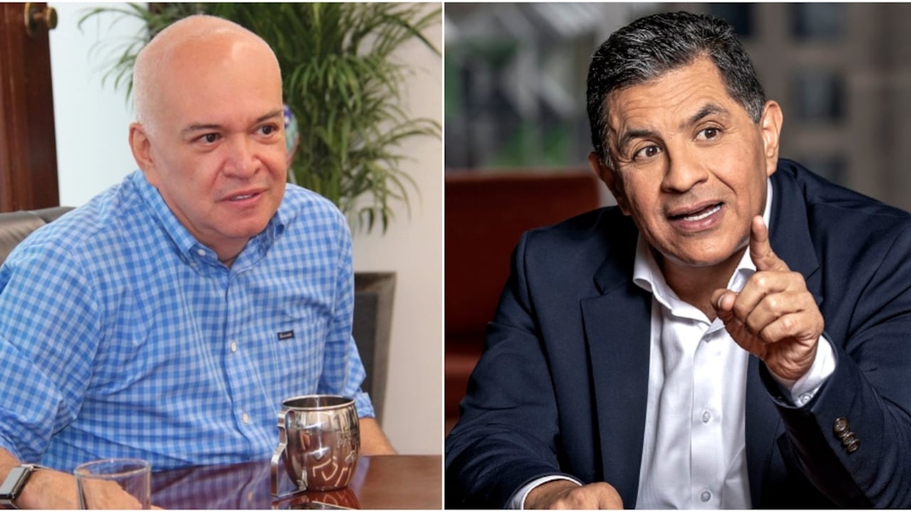 El concejal Fernando Tamayo y el alcalde Jorge Iván Ospina.