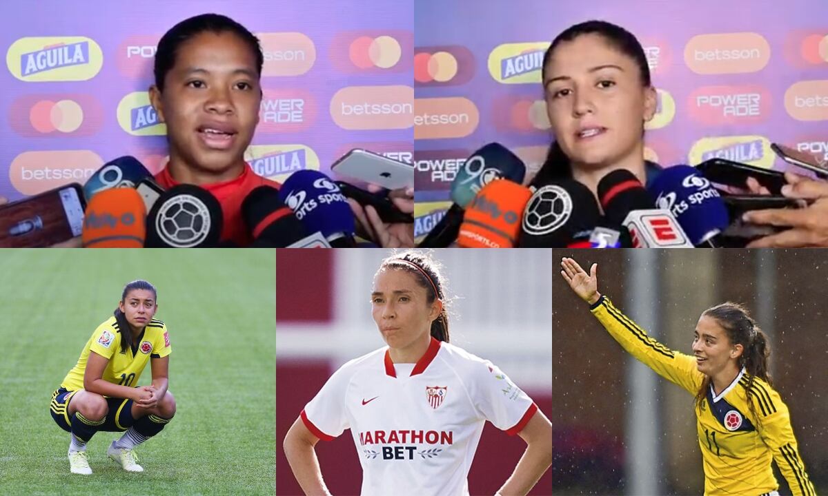 Mónica Ramos y Natalia Giraldo, jugadoras convocadas para la Copa América Femenina. Yoreli Rincón, Natalia Gaitán, Isabella Echeverri, jugadoras ausentes.
