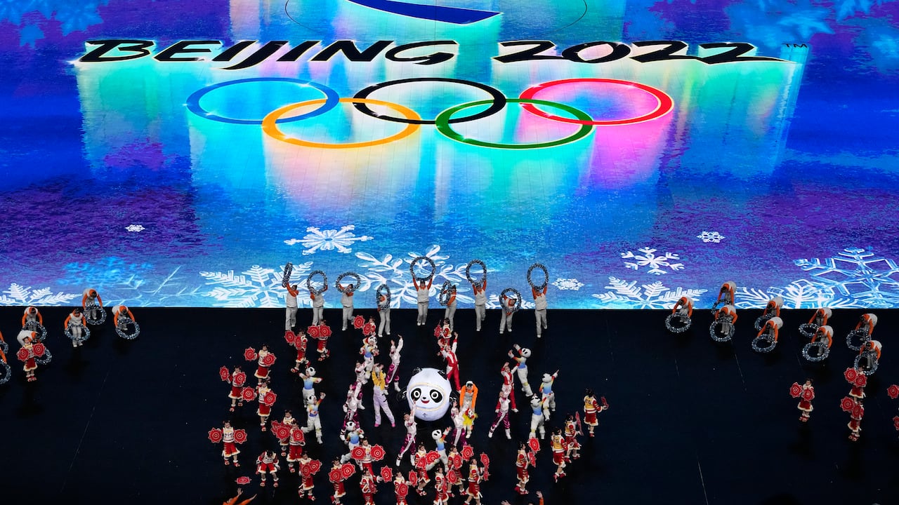 Performers dance in the pre-show during the opening ceremony of the 2022 Winter Olympics, Friday, Feb. 4, 2022, in Beijing. (AP Photo/Ashley Landis)