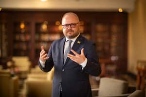 BOGOTA, COLOMBIA- FEBRERO 20: Yuriy Polyukhovych, embajador de Ucrania en Colombia en Febrero 20, 2025