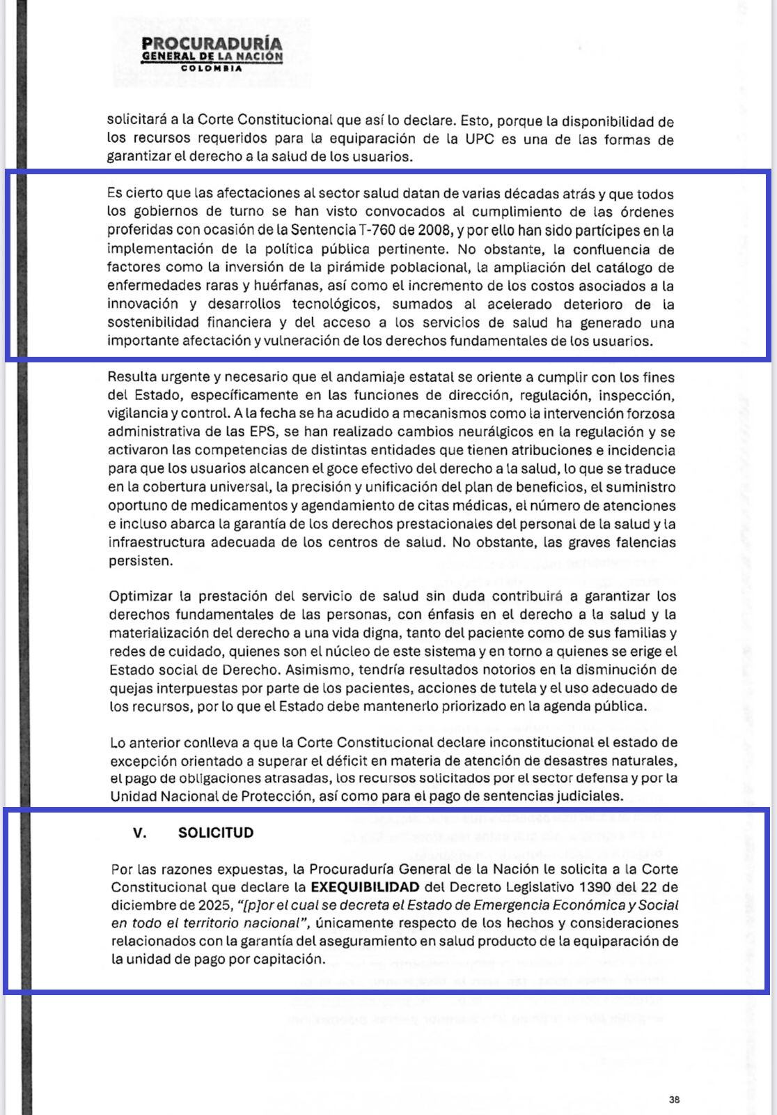 La Procuraduriía General le pidió a la Corte Constitucional declarar inexequibles cinco puntos clave del decreto de emergencia económica.