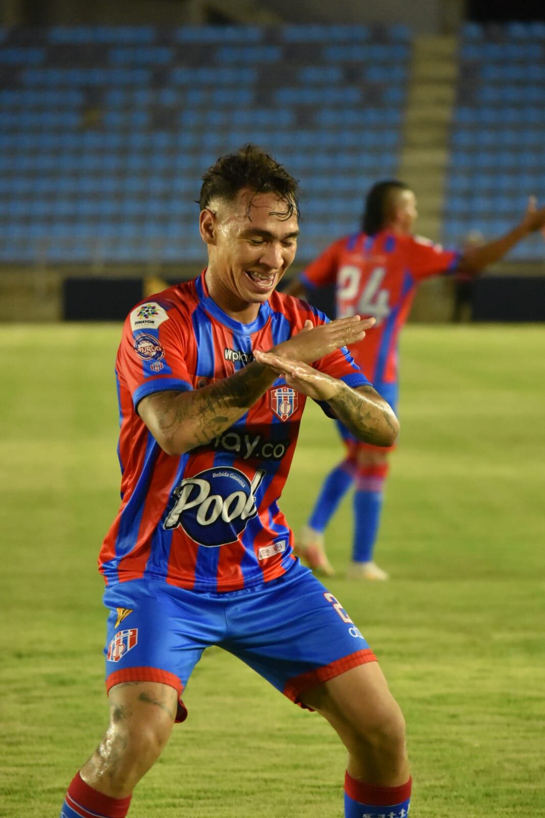 Ricardo Márquez celebrando su gol ante Santa Fe