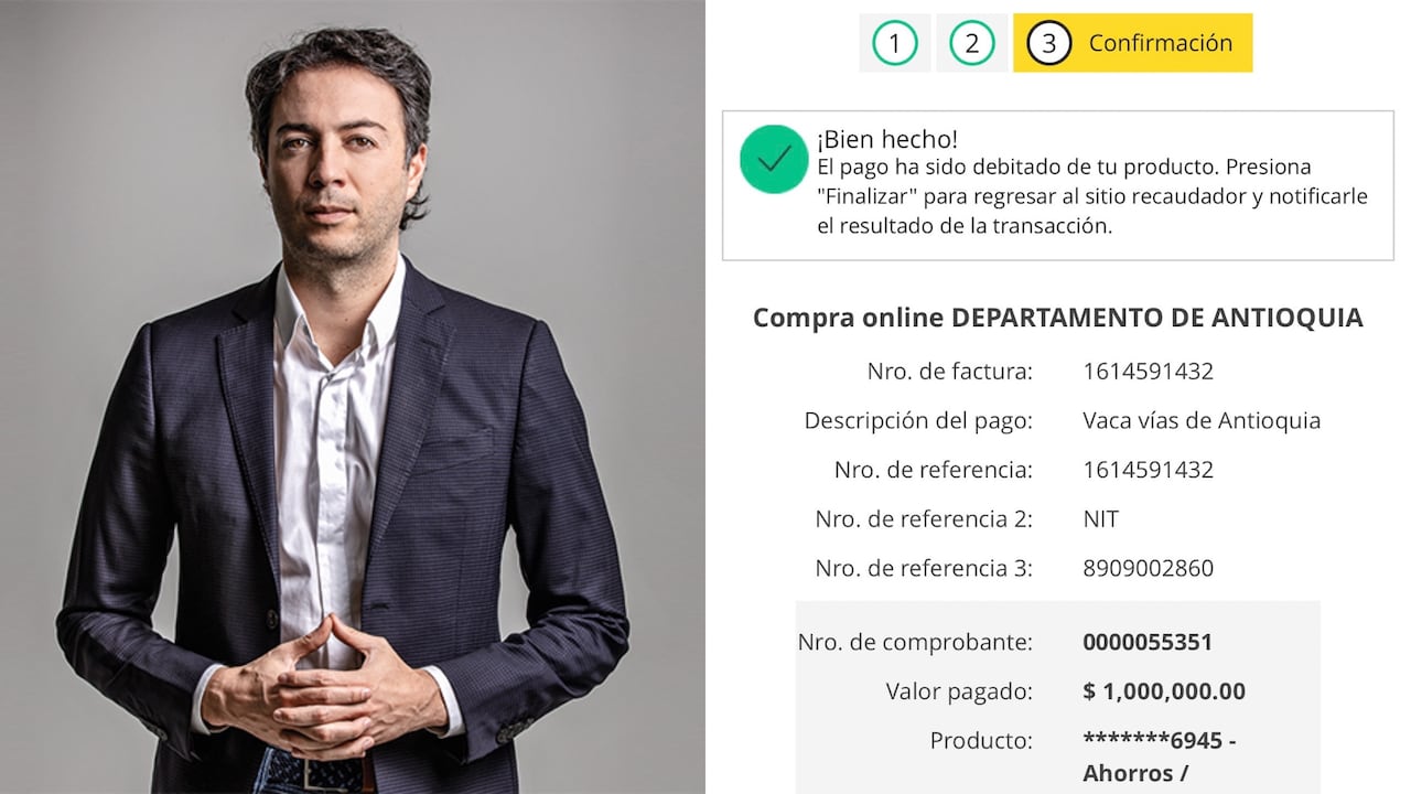 Daniel Quintero aportó a la vaca por las vías de Antioquia.