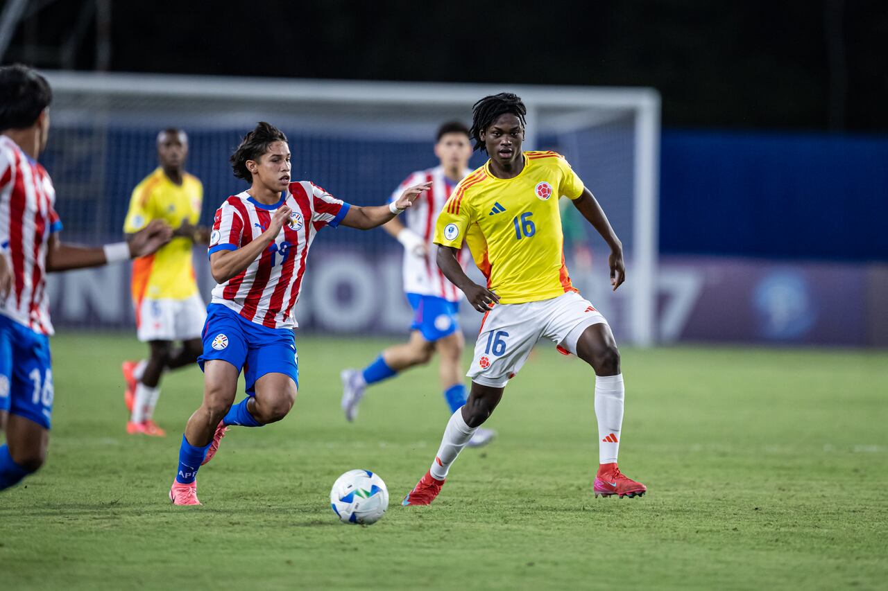Imagen del partido entre Colombia y Paraguay, por el Sudamericano Sub-17 de Colombia 2025.