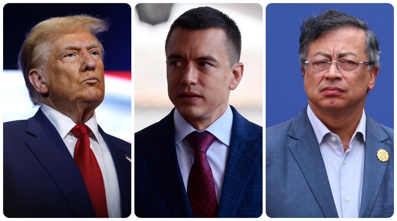 Donald Trump, Daniel Noboa y Gustavo Petro