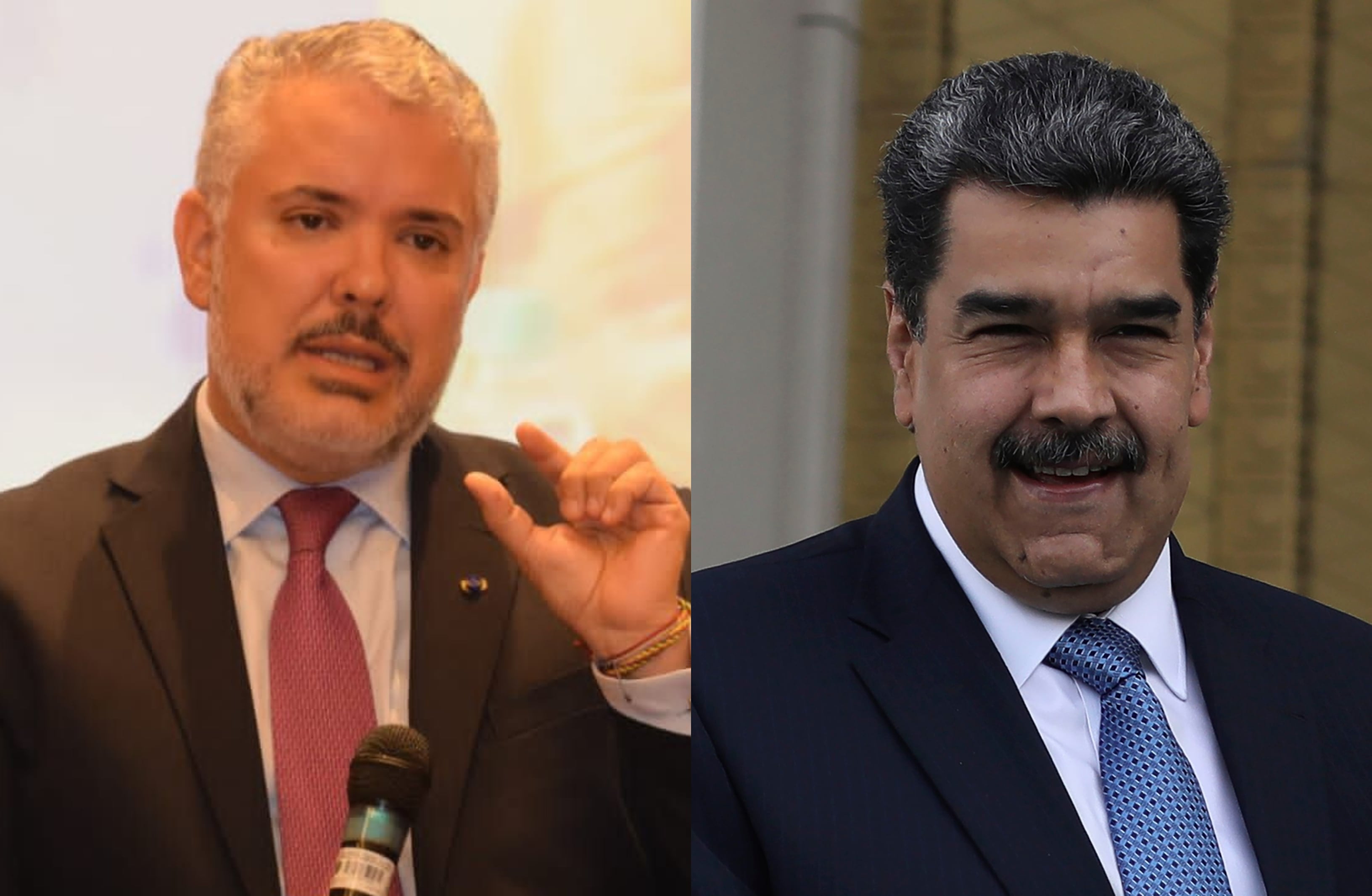 Iván Duque, expresidente de Colombia, Nicolás Maduro, presidente de Venezuela.