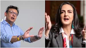 El exconcejal Hollman Morris y la senadora María Fernanda Cabal.