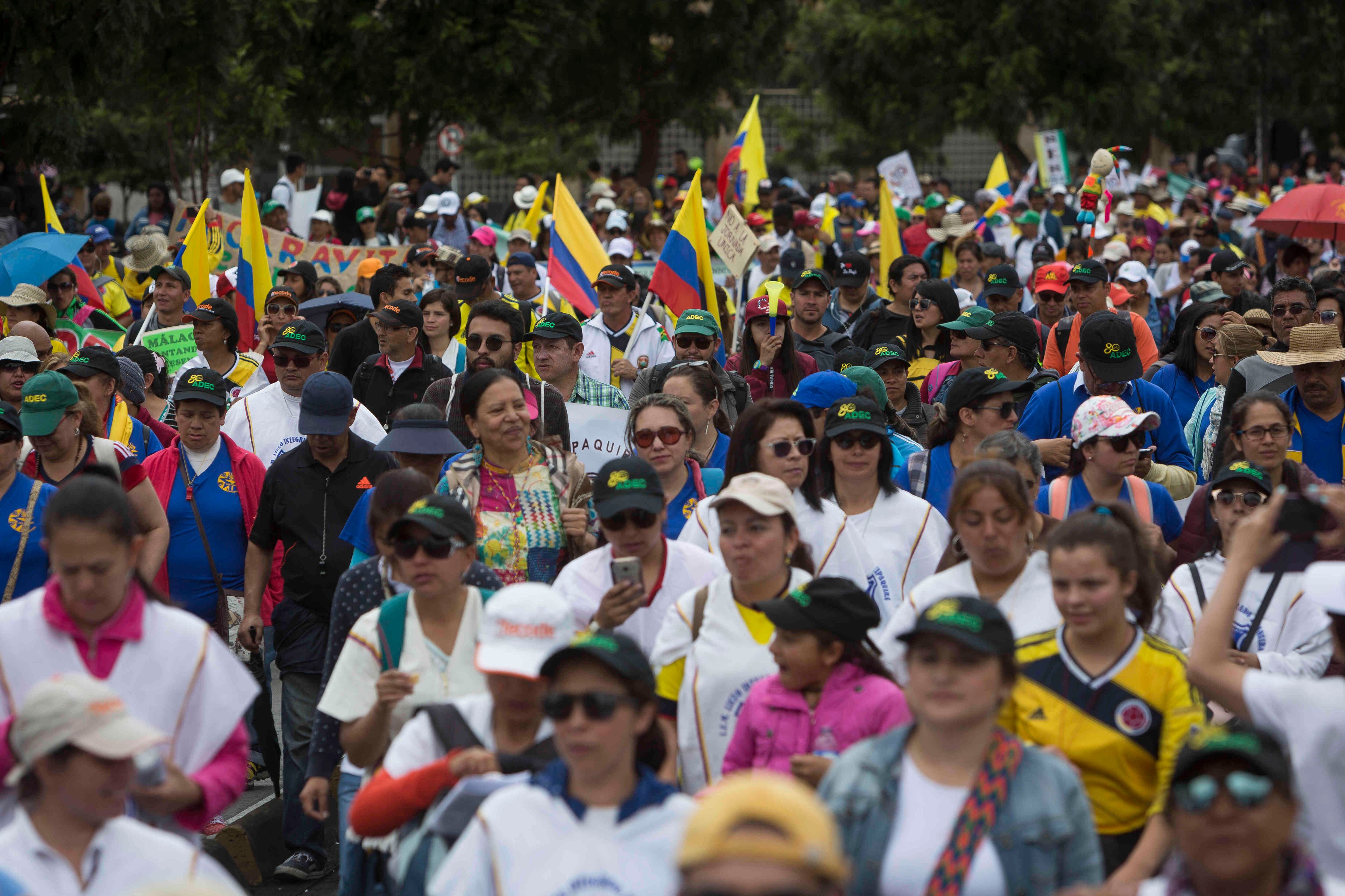 Marcha de profesores - imagen de archivo.