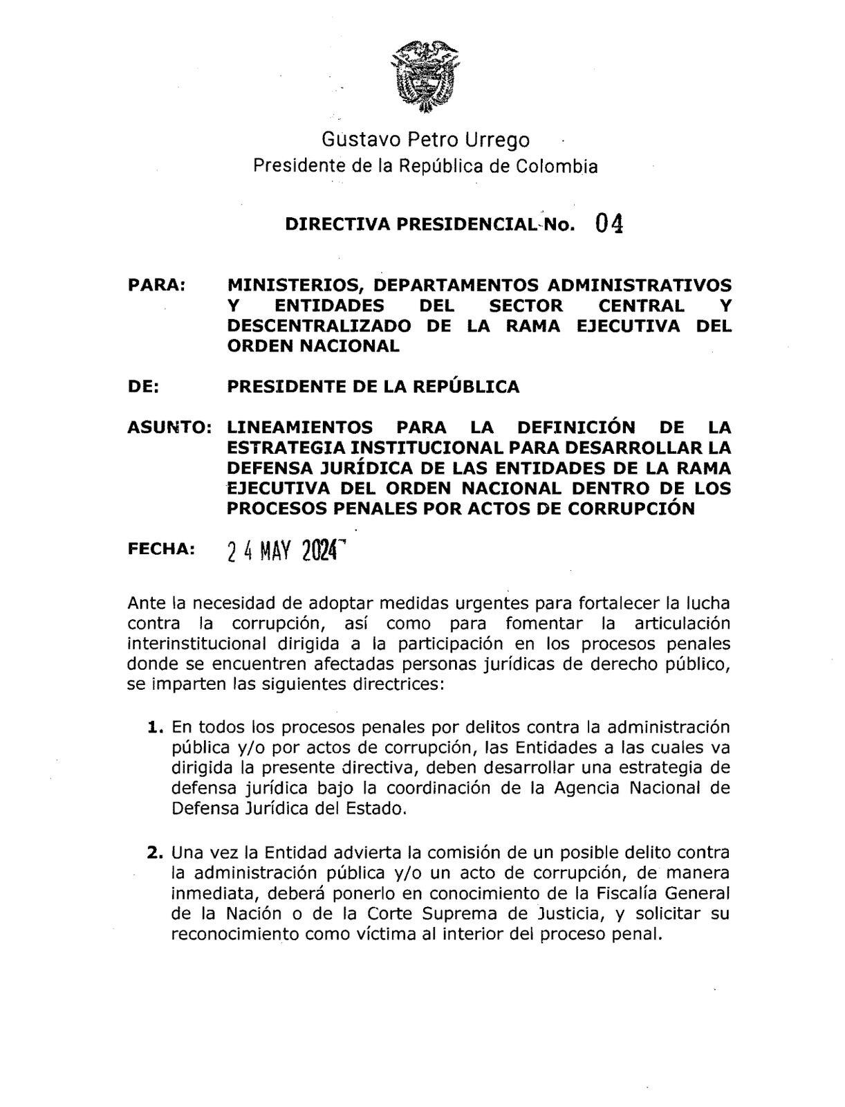 Directiva presidencial