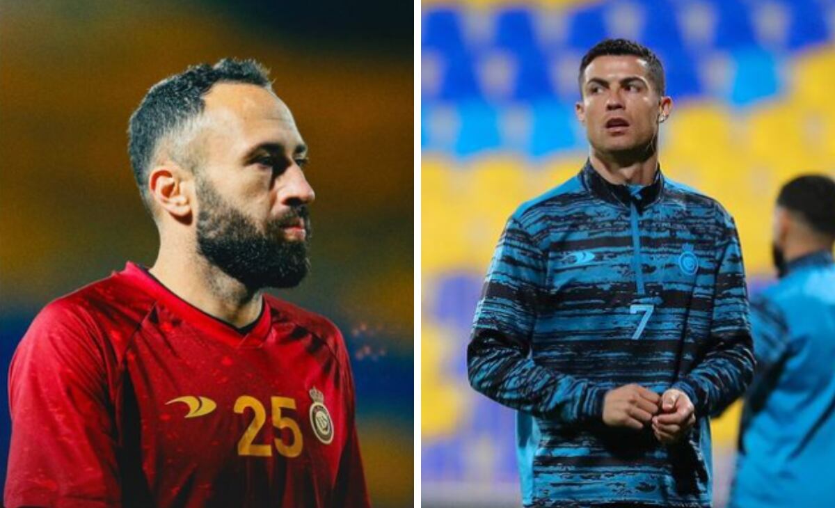 Cristiano Ronaldo y David Ospina, jugadores de Al Nassr.
