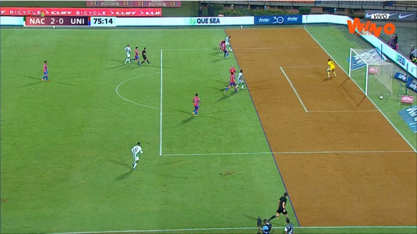 Esta fue la línea tirada por el VAR luego del gol de Duque