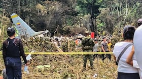 Momentos después de la caída del avión en Putumayo.