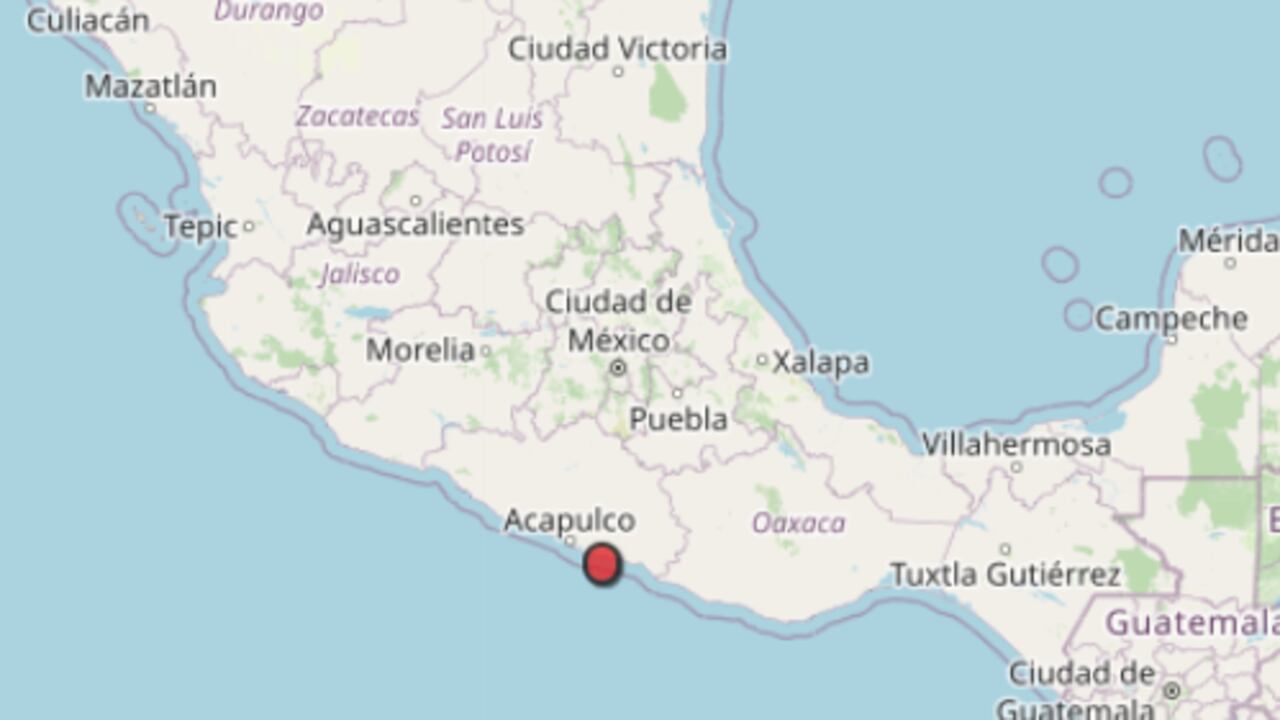 El temblor se presentó en el Estado de Guerrero