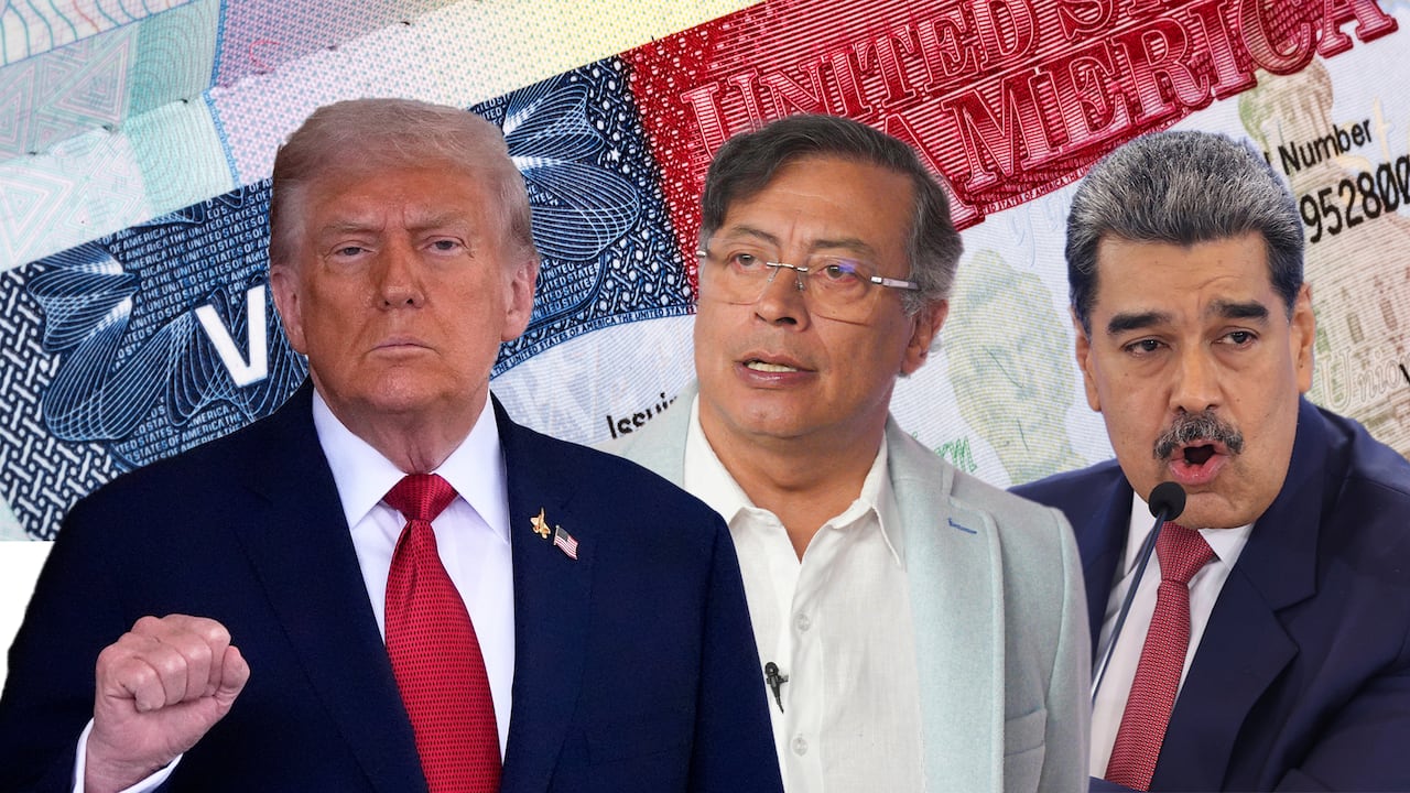 "En Nueva York, el presidente Petro, en su discurso ante la Asamblea General, se convirtió en el ventrílocuo de Maduro, al rasgarse las vestiduras en la defensa del régimen", dijo Andrés Rugeles. En la imagen, los presidentes Donald Trump, Gustavo Petro y Nicolás Maduro.