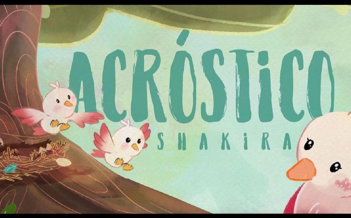 Acróstico, así se llama la nueva canción de Shakira, que tiene de portada a dos pajaritos, quienes al parecer esperan a su madre. Un representación de la colombiana, junto a sus hijos, Milan y Sasha.  Imagen: Redes sociales Shakira