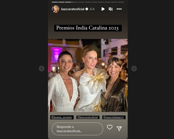 La actriz estuvo en los Premios India Catalina junto a otras famosas