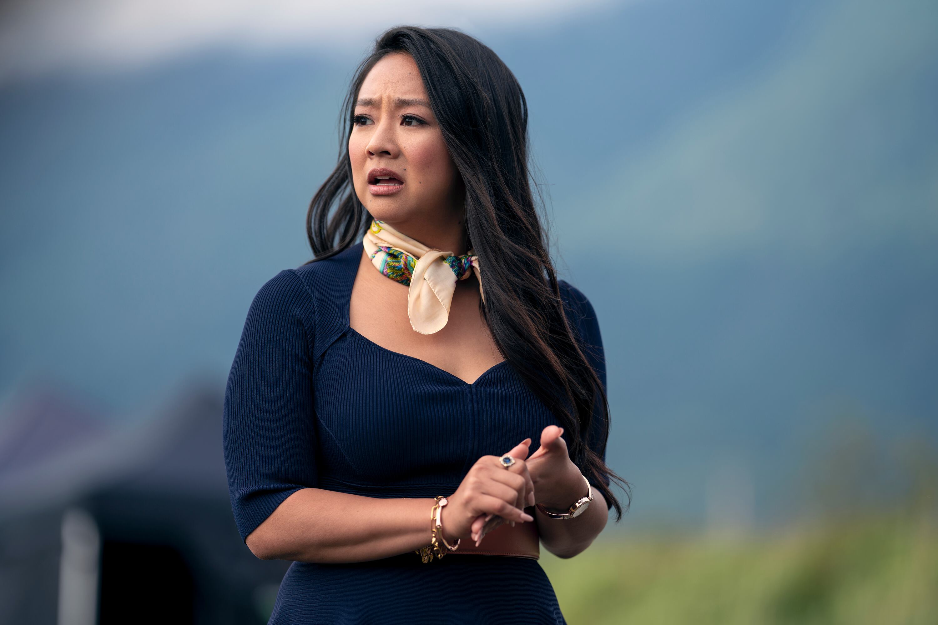 Stephanie Hsu as Kat in Joy Ride. Photo Credit: Ed Araquel