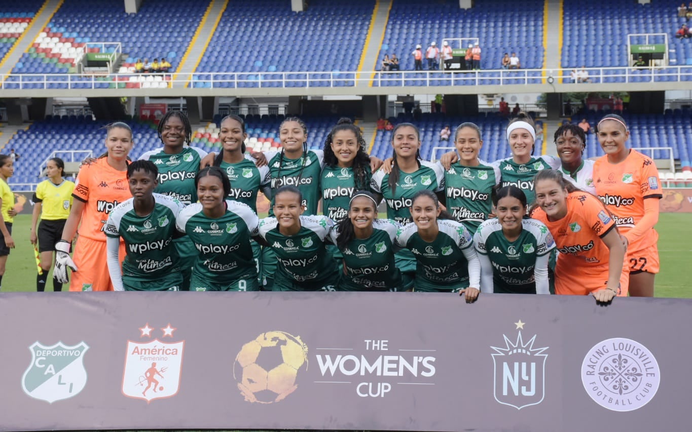 Imagen del partido del Deportivo Cali Femenino contra Gotham F.C por la Women's Cup 2024.