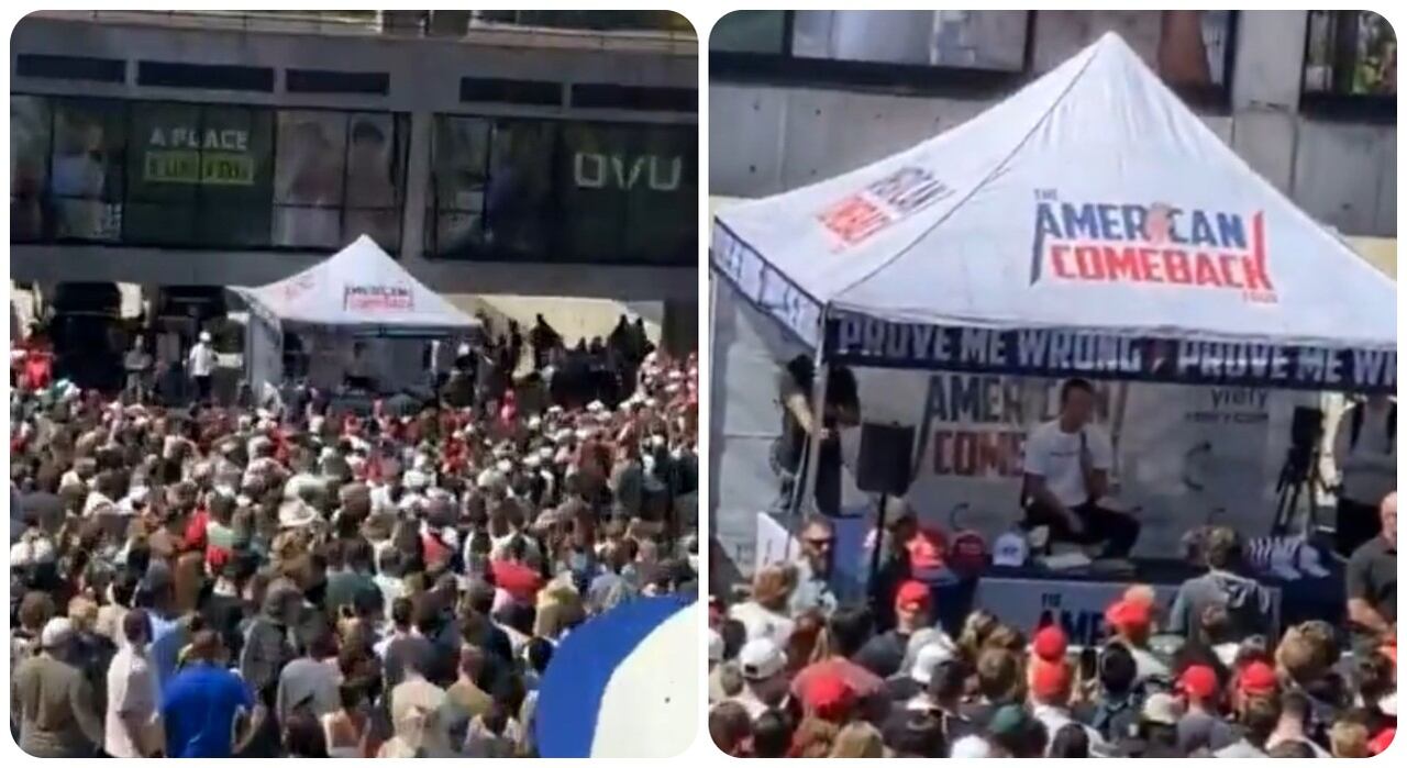 Publican imágenes del momento en el que disparan contra el famoso activista Charlie Kirk en Utah