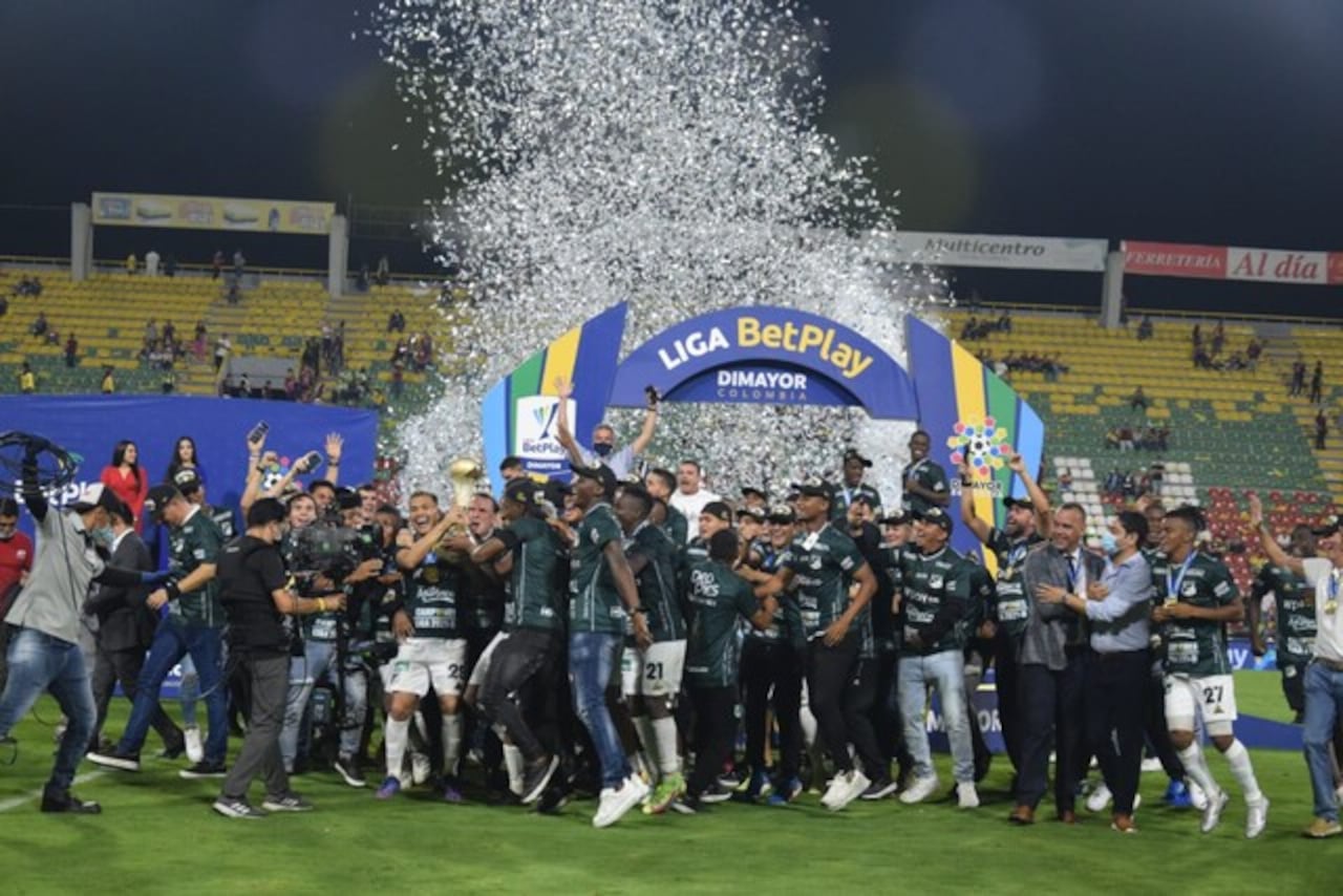 Deportivo Cali la última vez que salió campeón, en diciembre de 2021.