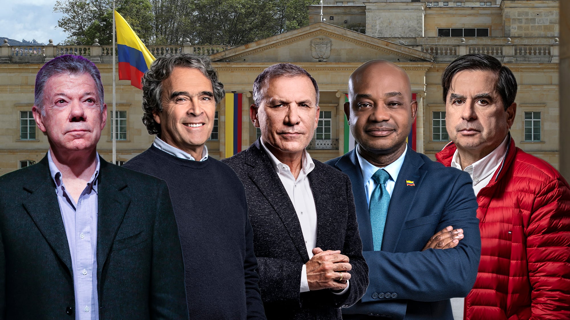 Juan Manuel Santos, Sergio Fajardo, Roy Barreras, Juan Fernando Cristo y Luis Gilberto Murillo