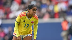 HARRISON, NEW JERSEY - MARCH 7: Maithe Lopez #17 of Colombia looks downfield during the 2026 SheBelieves Cup match between United States and Colombia at Sports Illustrated Stadium on March 7, 2026 in Harrison, New Jersey. (Photo by Stephen Nadler/ISI Photos/USSF/Getty Images)