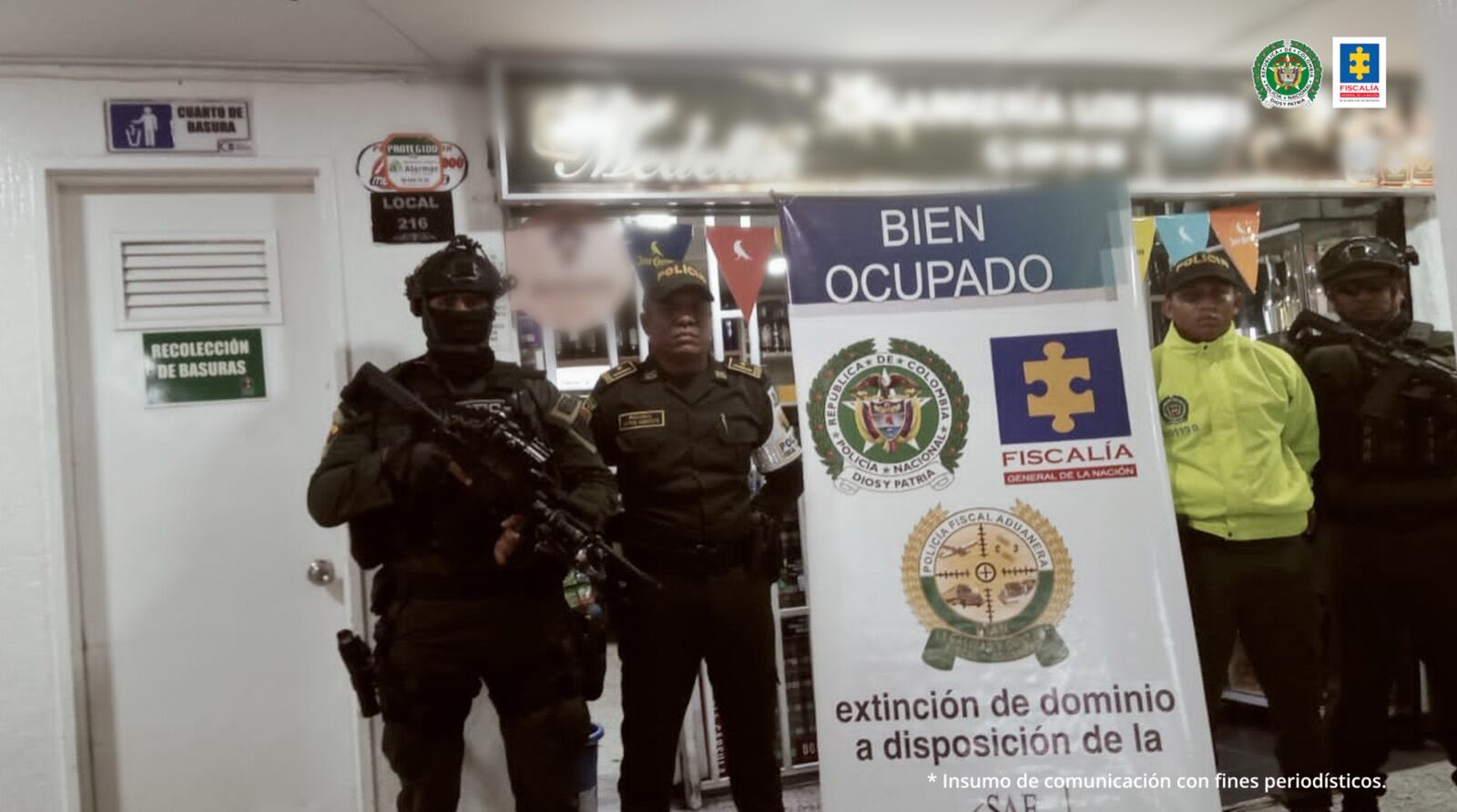 Las autoridades ocuparon cinco bienes con fines de extinción de dominio  que
habrían sido utilizados por la red ilegal para almacenar las bebidas alcohólicas.