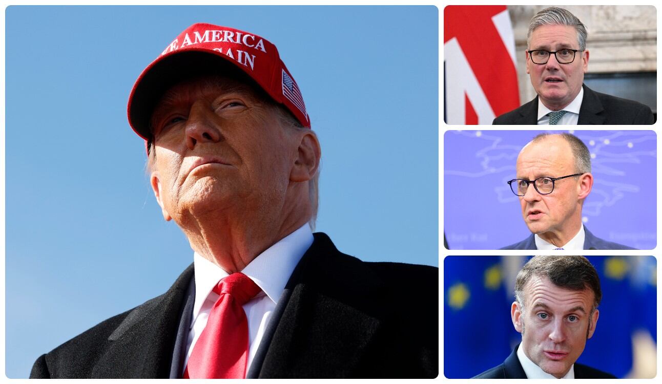 Donald Trump y los miembros de la OTAN, Francia, Alemania y Reino Unido