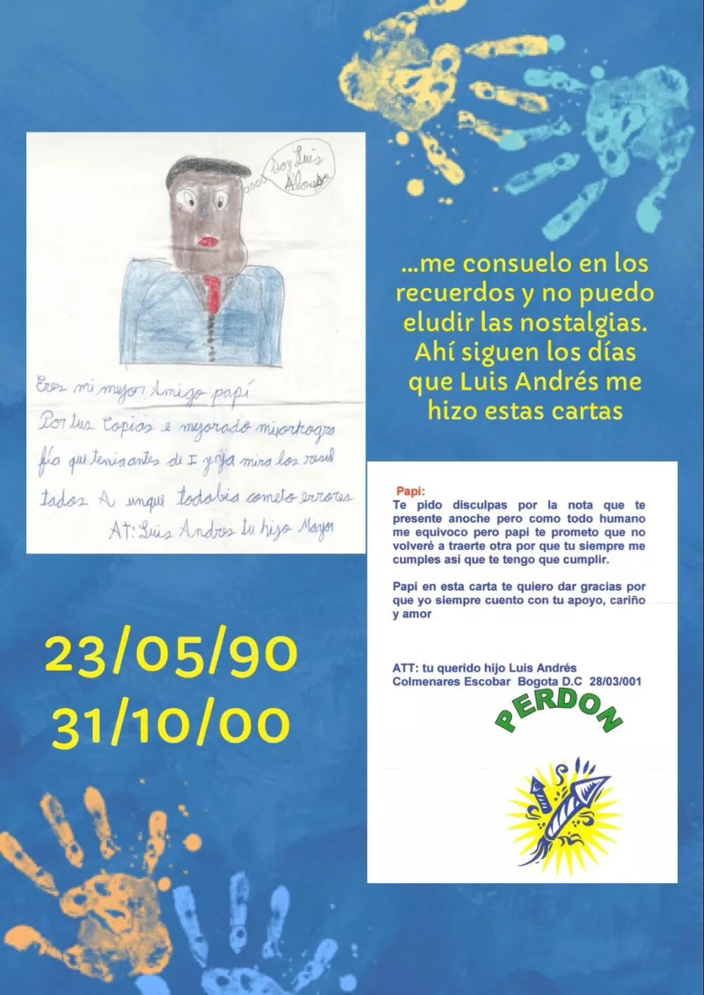 Sale a la luz emotiva carta de Luis Andrés Colmenares a su padre: "Perdón, me equivoqué"