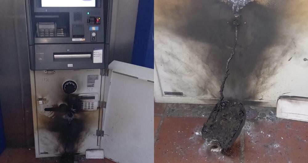 El cajero automático que estaba intentando se manipulado con sopletes de soldadura.