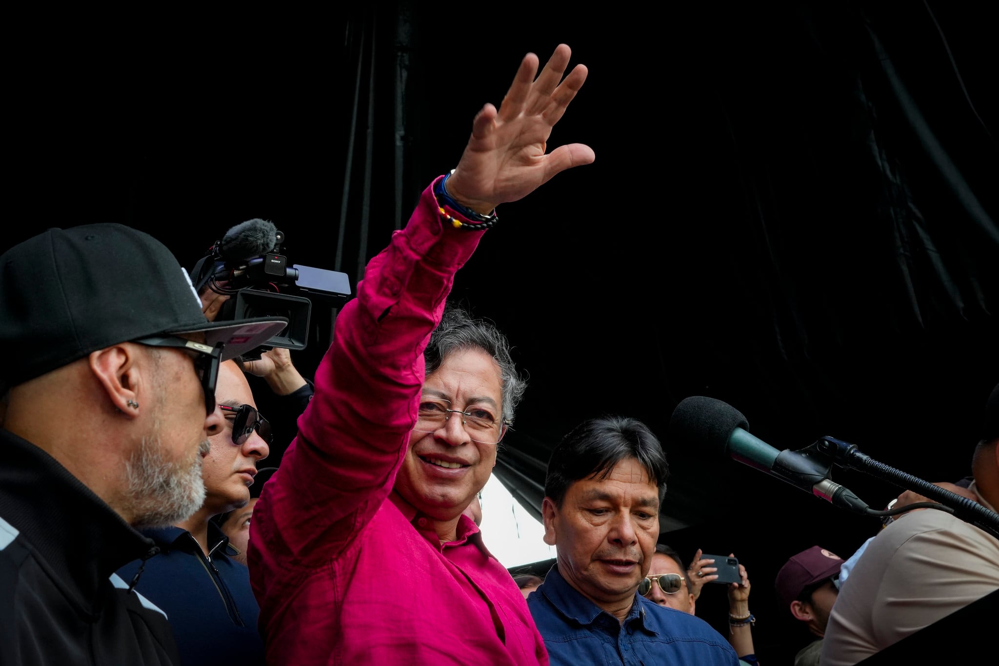 El presidente Gustavo Petro durante un evento en Medellín, en el marco de la conmemoración del Día del Trabajo.