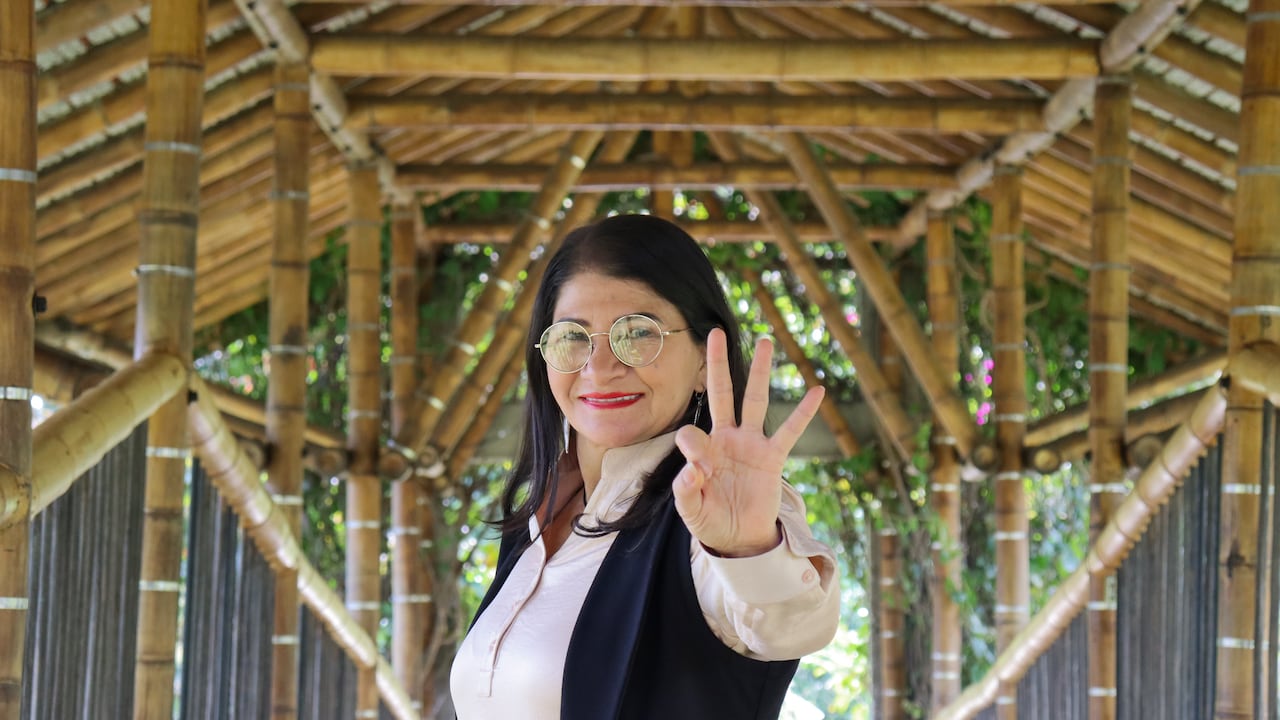 La candidata Sandra Ramírez de la coalición Fuerza Ciudadana.