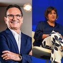 Juan Carlos Mora, presidente de Bancolombia; María Lorena Gutiérrez,
presidenta del Grupo Aval, y Jonathan Malagón, presidente de Asobancaria.