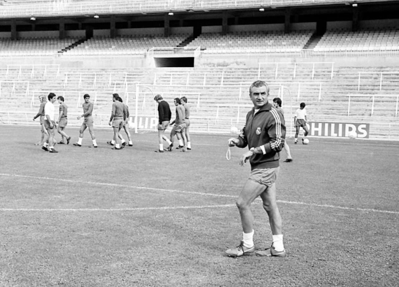 Miguel Muñoz (1922-1990) leyenda del Real Madrid como jugador y técnico.