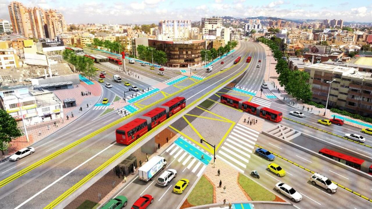 Así quedará la troncal de la Avenida 68 como alimentadora del metro una vez finalicen las obras.
