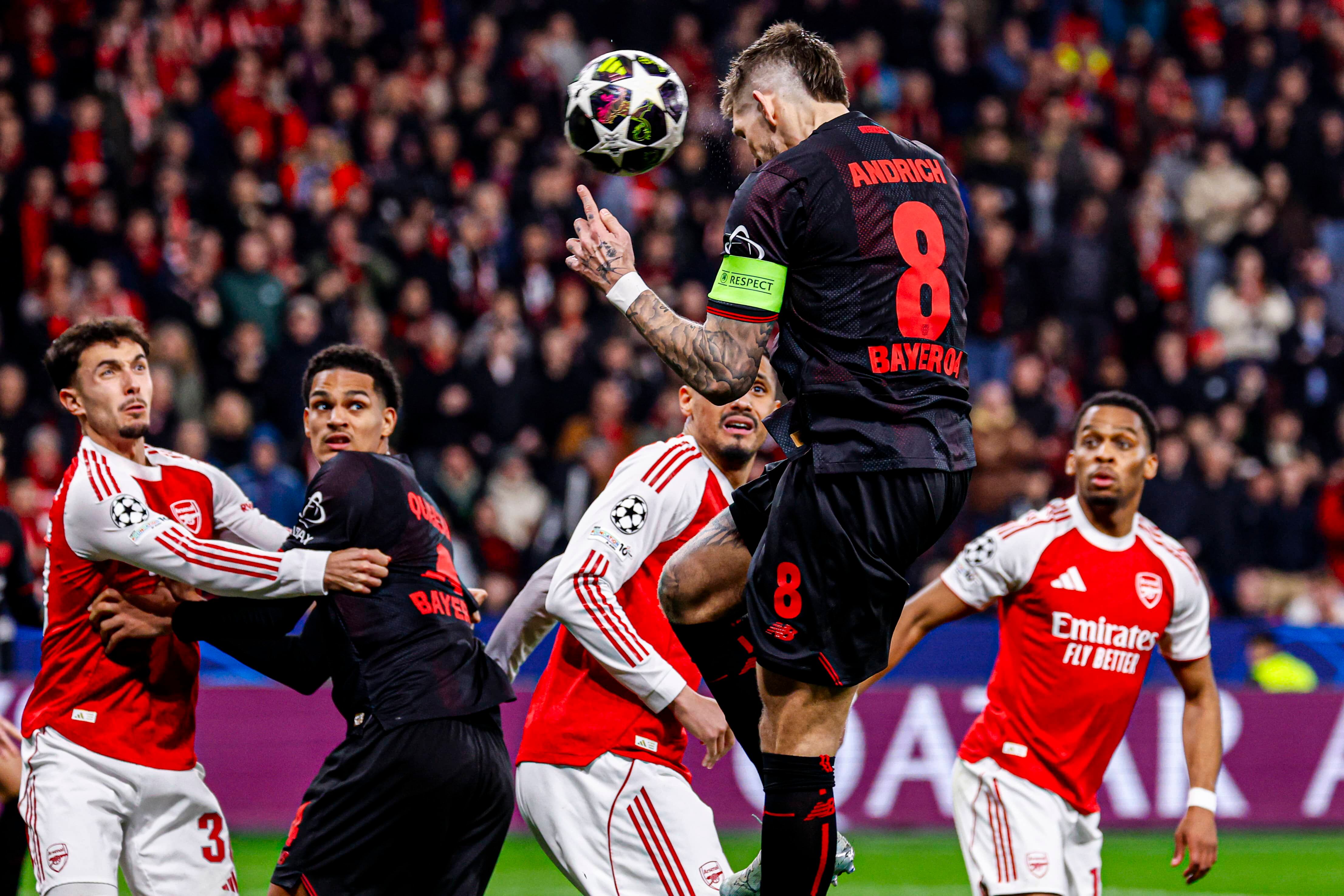 Leverkusen dio por los aires el primer mazazo de la llave ante Arsenal en Champions League
