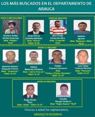 Alias Ferley fue incluido en el cartel de los delincuentes más buscados en el departamento del Cauca.