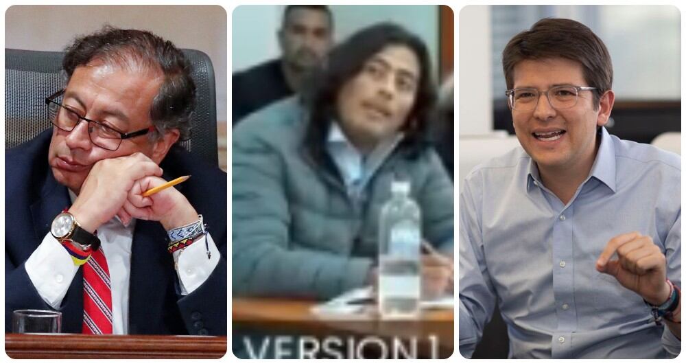 Gustavo Petro, Nicolás Petro y Miguel Uribe.