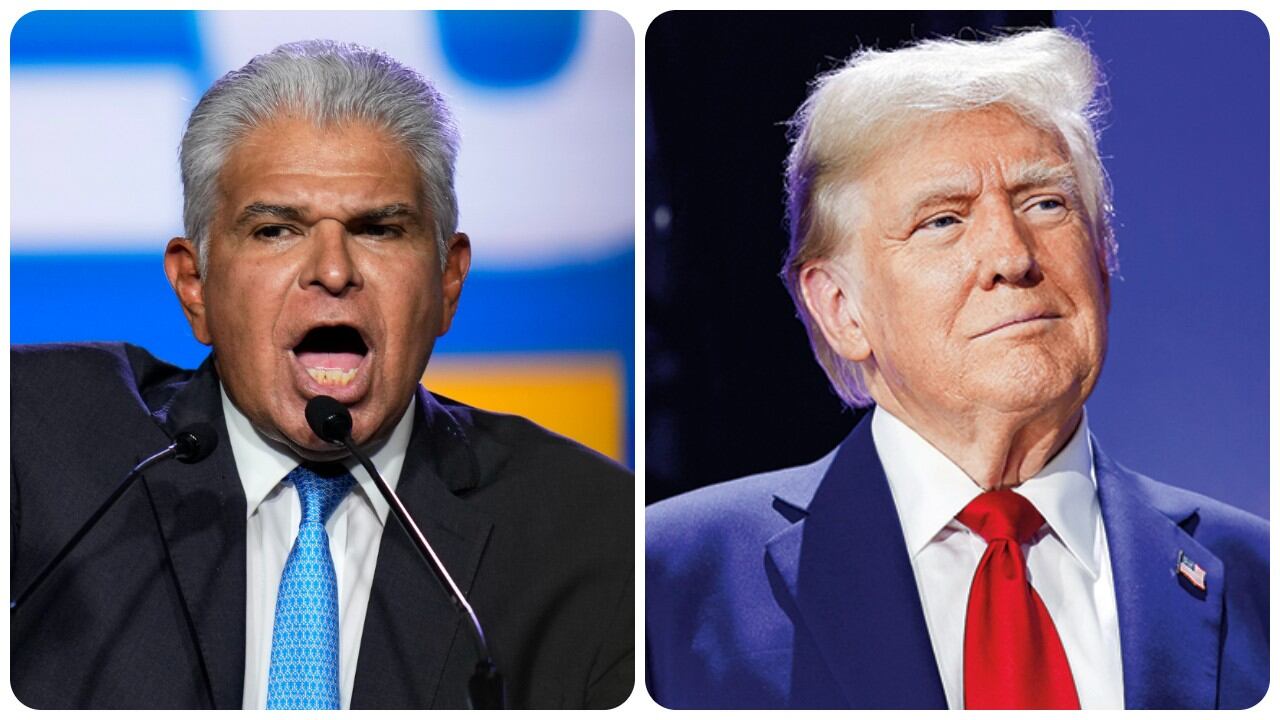 El presidente de Panamá, José Raúl Mulino, y el electo mandatario de EE. UU., Donald Trump.