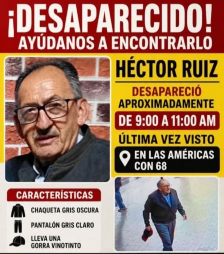 Héctor Ruíz personas mayor desaparecida.