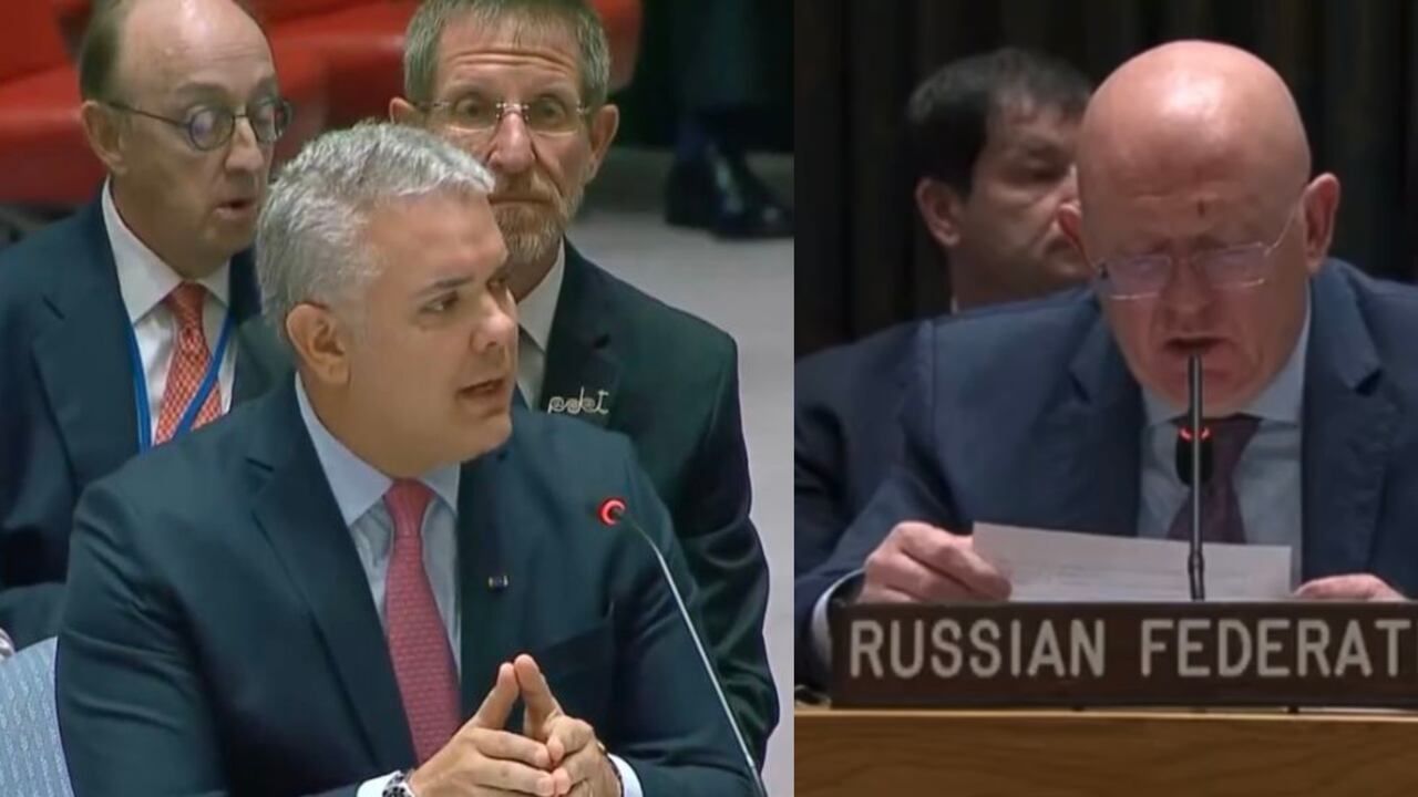 Presidente Iván Duque y Vasili Nebenzia, embajador de Rusia ante la ONU.